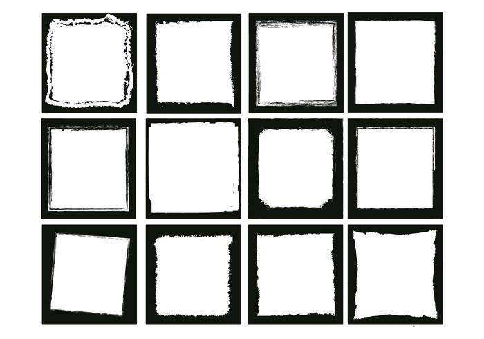 Photo edges square vector set