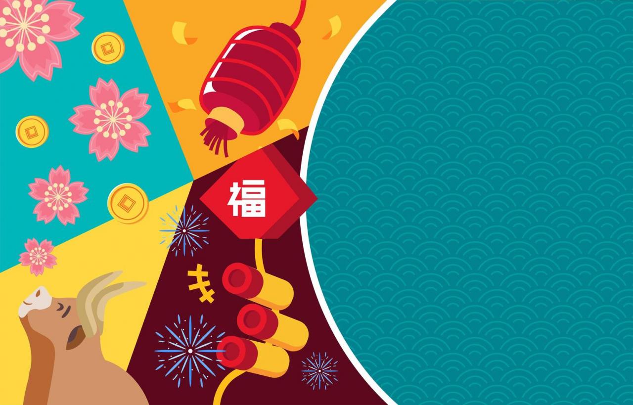 Picture Collage of Chinese New Year Concept Background vector