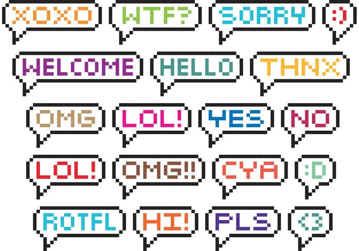 Pixel Speech Bubble Vectors