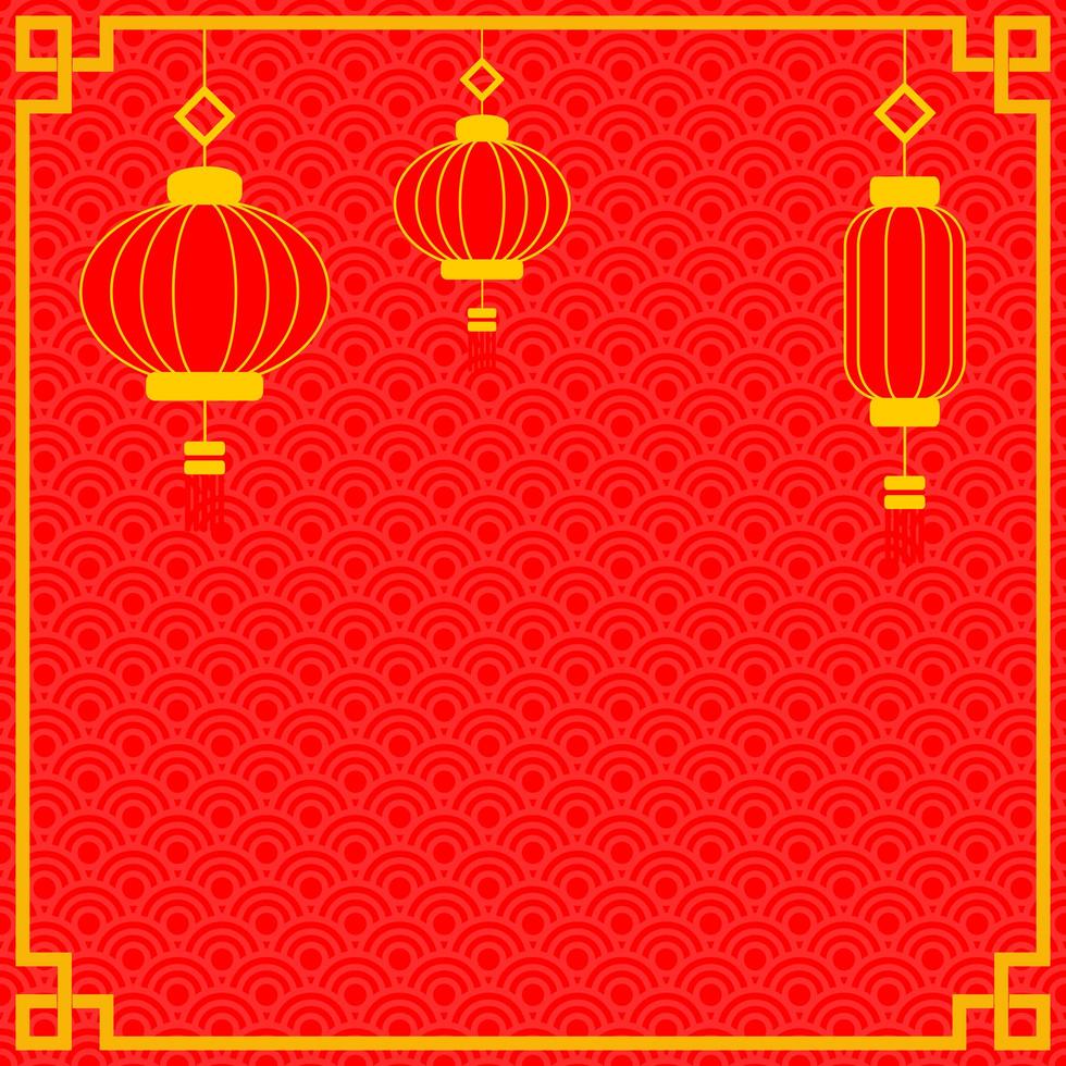 Red Color Gold Chinese Background vector