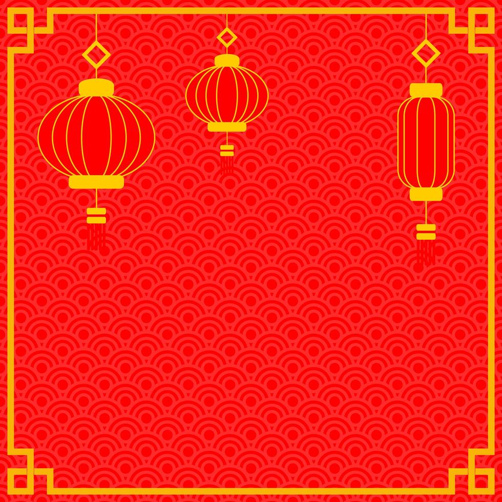 Red Color Gold Chinese Background vector