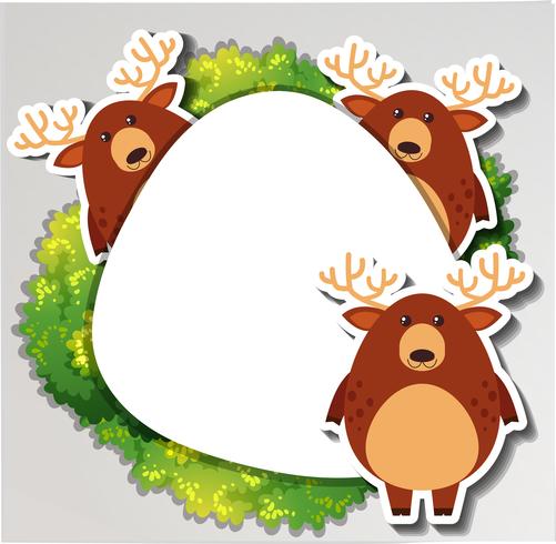 Round border with three deers vector