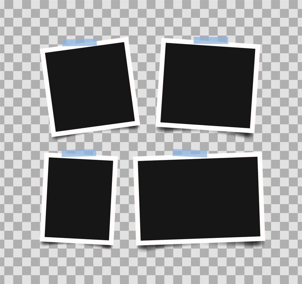 Set of empty photo frames vector