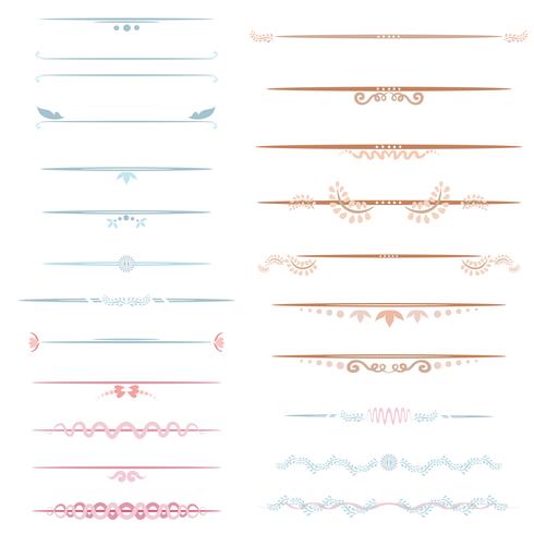 Set Of line art Decorative Elements. Vector