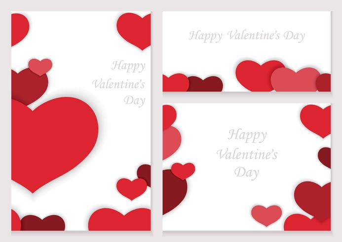 Set of Valentine’s Day frames/cards. vector