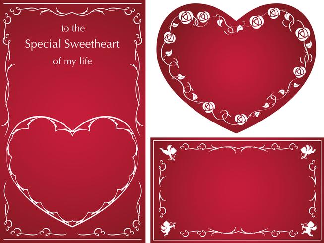 Set of vector cards/frames  for Valentine’s Day, etc.