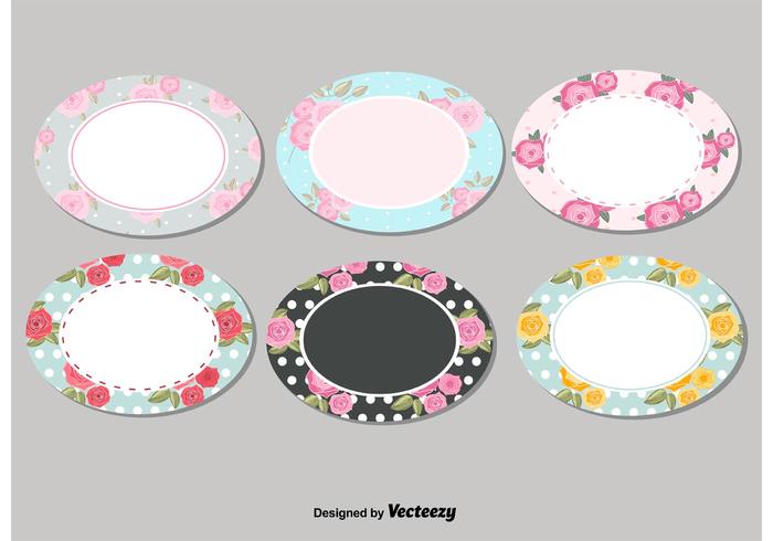 Shabby Chic Labels Set  vector