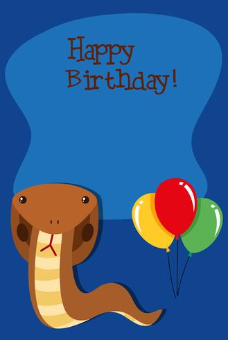 Snake on birthday template vector