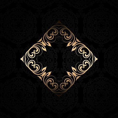 Stylish background with gold frame  vector