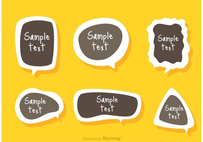 Text Box Template Sticker Vector