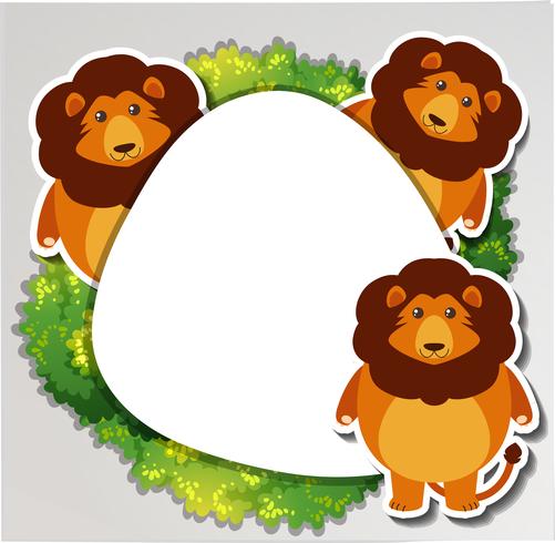 Three lions around the border vector