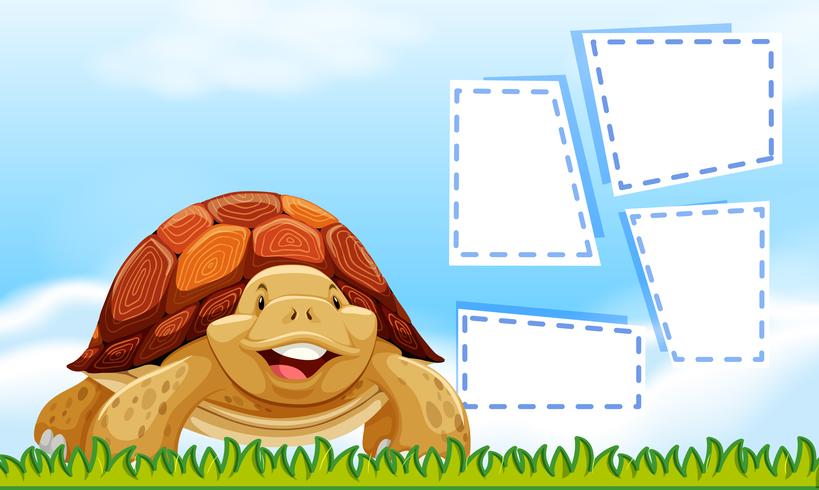 Turtle sky border template vector