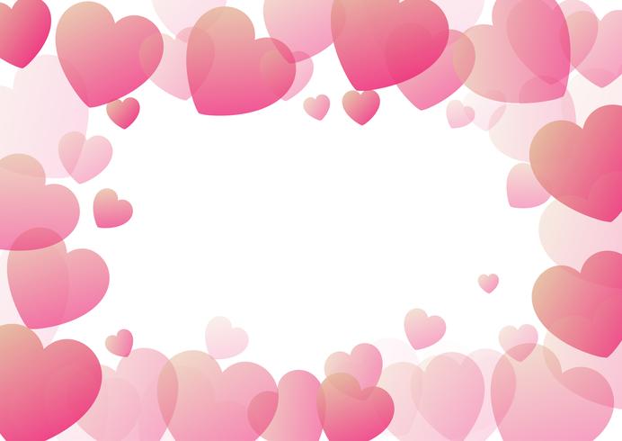 Valentine's Day background with hearts border vector