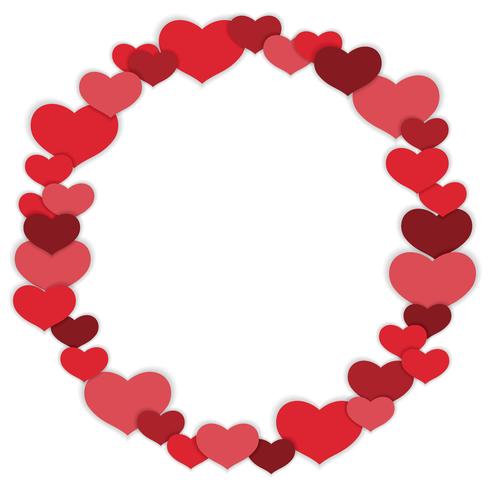 Valentine’s Day vector circle frame illustration.