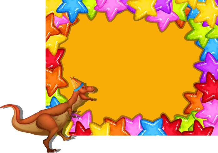 A colourful dinosaur border vector
