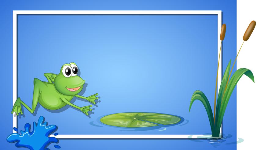A Jumping Frog Border vector