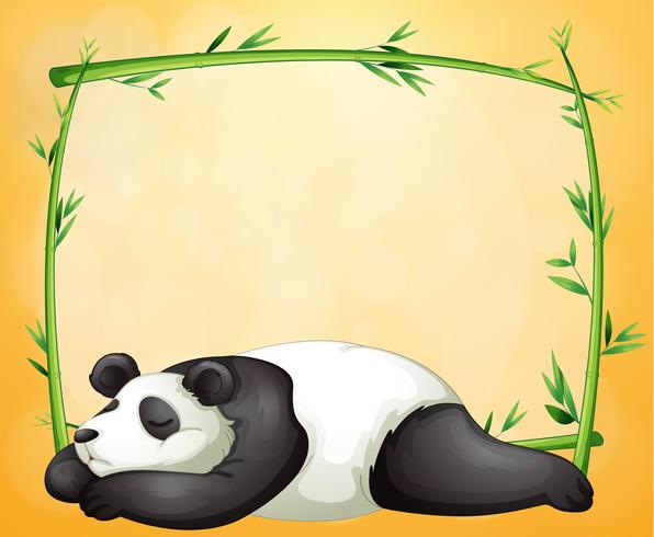 An empty frame and the sleeping panda vector