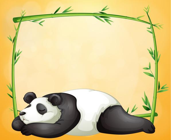 An empty frame and the sleeping panda vector