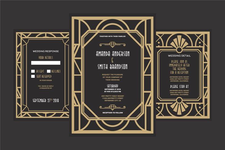 Art Deco Wedding vector