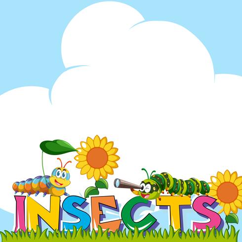 Background design with word insects vector