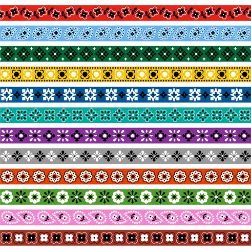 bandana motif border patterns vector