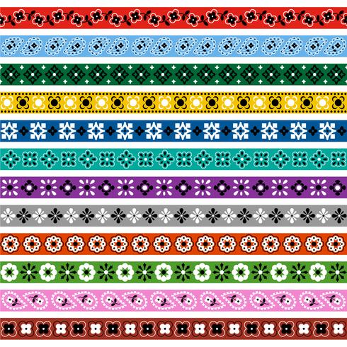 bandana motif border patterns vector