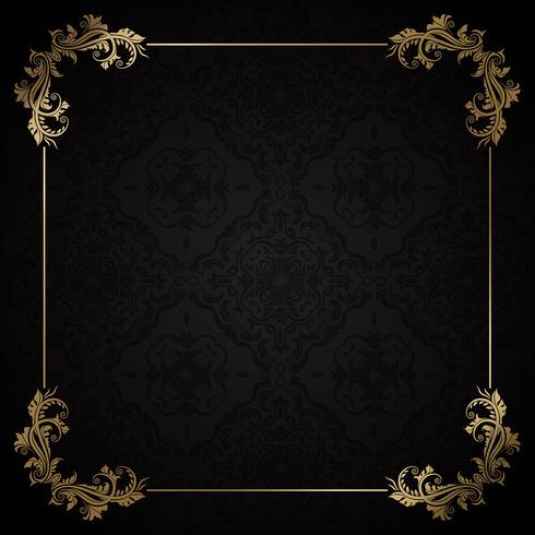 Black and gold decorative background  vector