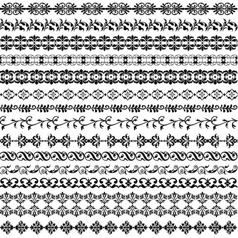black ornate border pattern vector