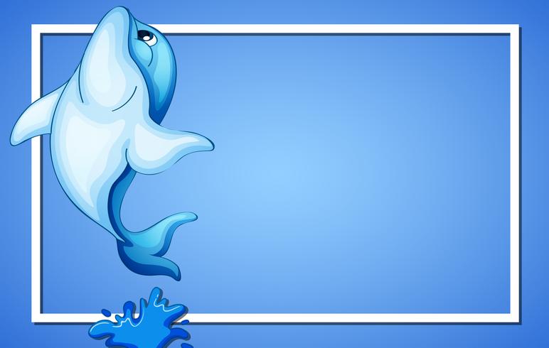 Blue Dolphin Frame Template vector