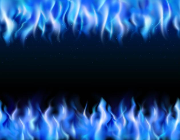 Blue Fire Tileable Borders  vector