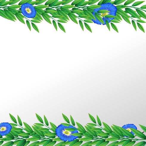 Blue flower nature border vector