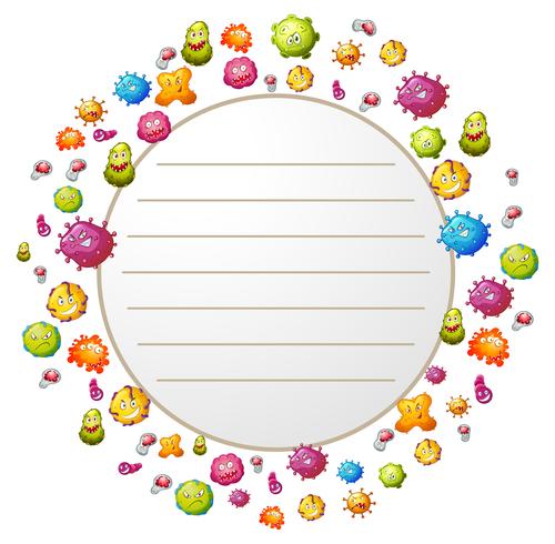 Border design with bacteria vector