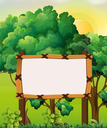 Border template with forest background vector