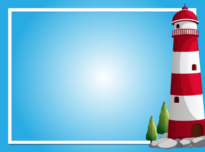 Border template with lighthouse vector