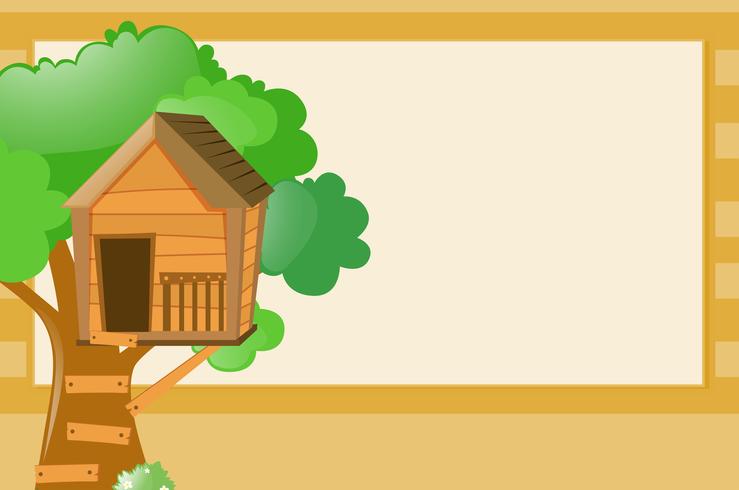 Border template with treehouse background vector