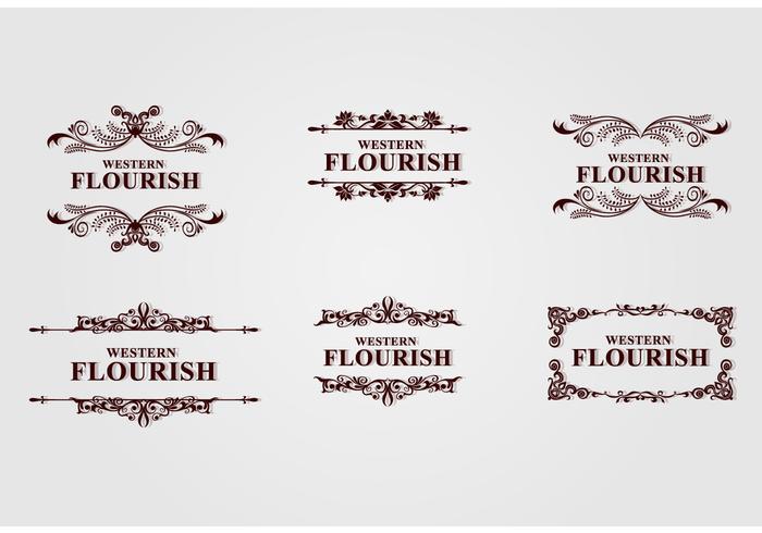 Brown Western Flourish vector