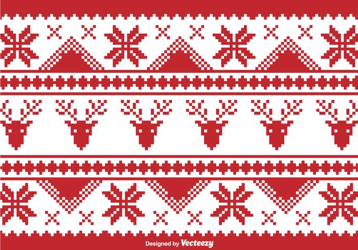 Christmas traditional pixel border vector