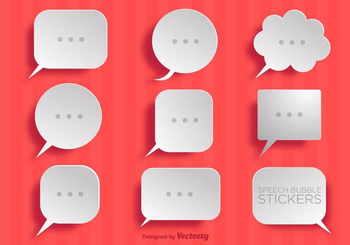 Vector Collection Of Simple Paper Speech Bubbles