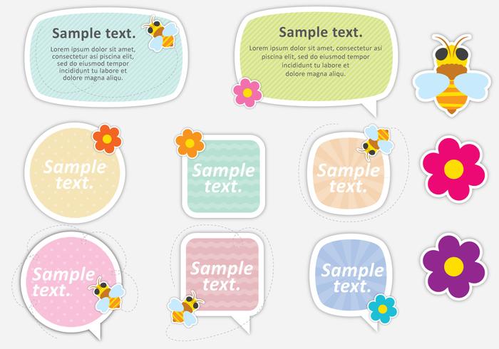 Cute Bee Text Boxes vector