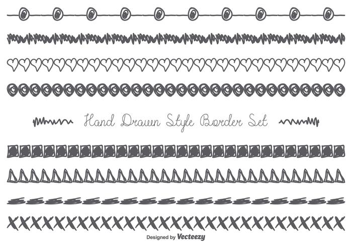 Cute Messy Hand Drawn Border Set vector