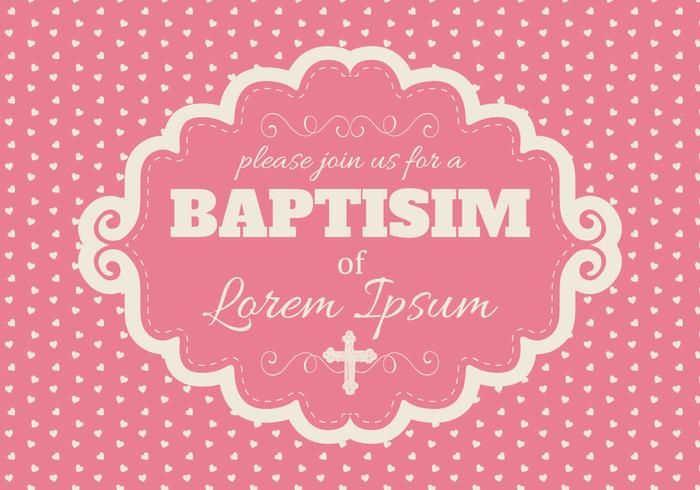 Cute Pink Baptisim Card vector