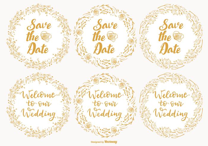 Cute Wedding and Save the Date Labels vector