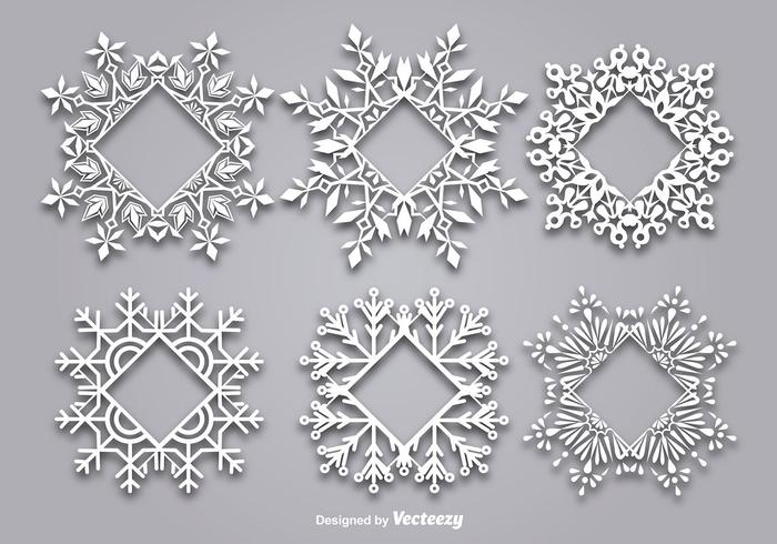 Decorative snowflake-shaped frame for text vector