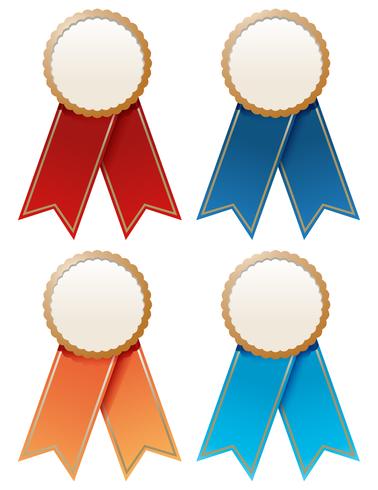 Different design of ribbons in four colors vector