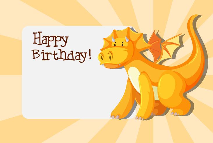 Dragon on birthday template vector