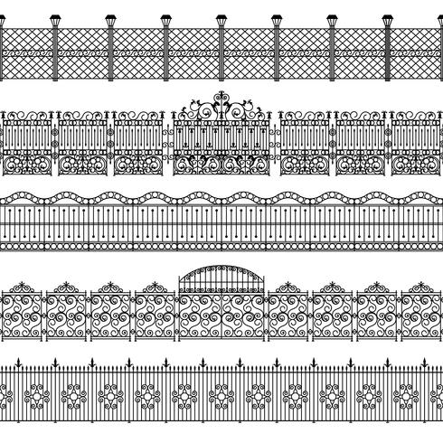 Fences Border Pattern Set vector