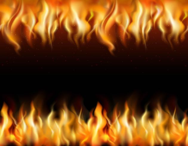 Fire Tileable Borders Set vector