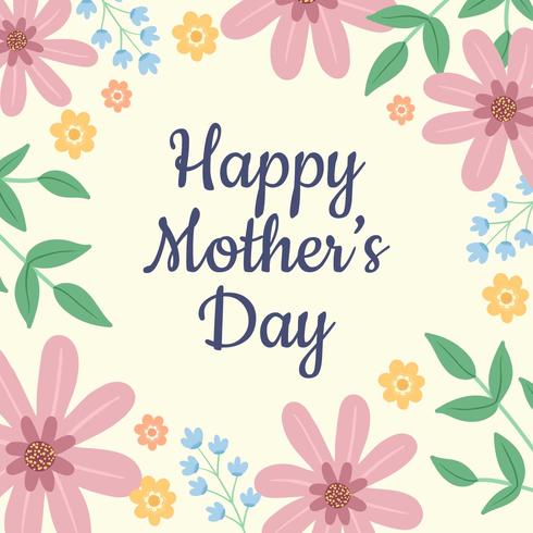 Floral Happy Mother's Day vector