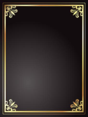 Gold and black frame vector
