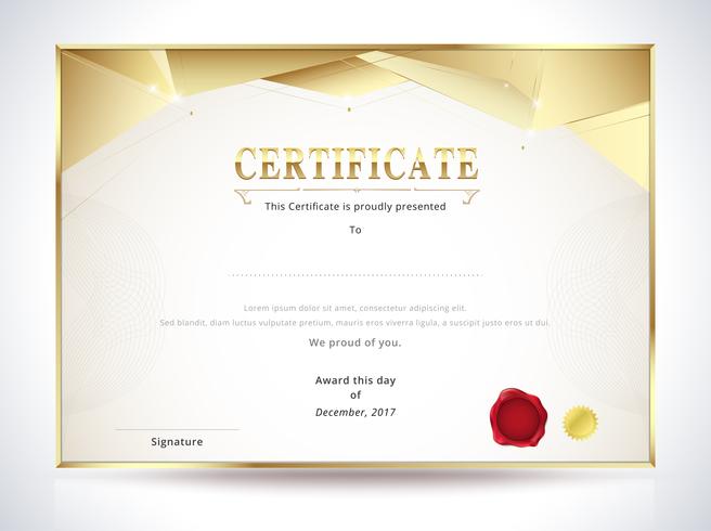 Golden Diploma certificate template  vector